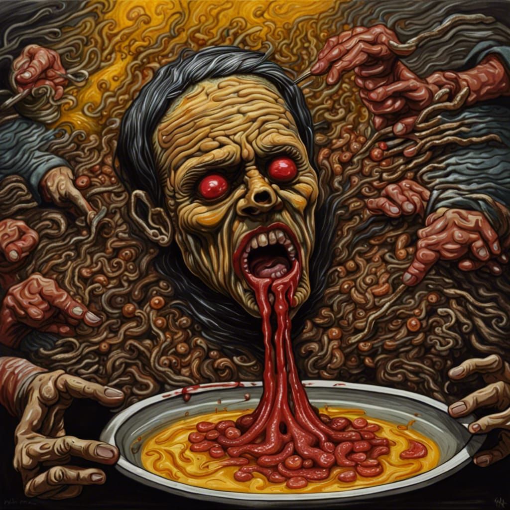 Hyperrealistic 3D Rendering of Vomiting Scene