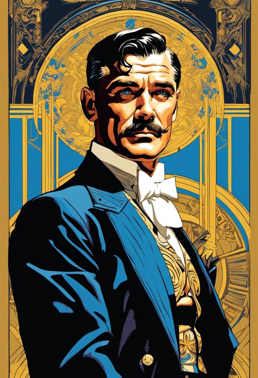 Clark Gable in Graphic Novel Art Style