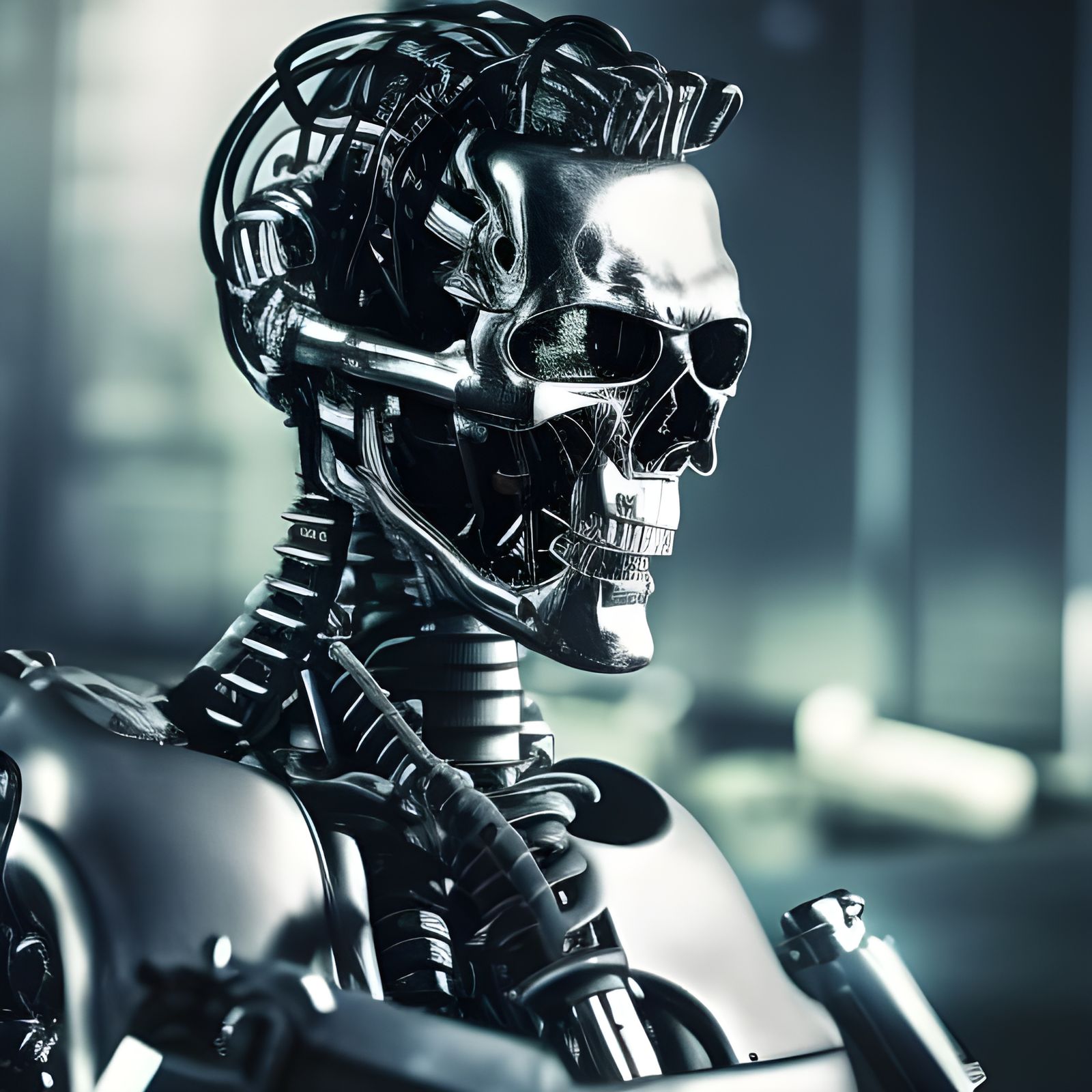 Terminator T-800 in Post-Apocalyptic Battle