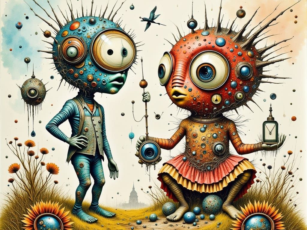 Whimsical Surreal Watercolor Dreamscapes