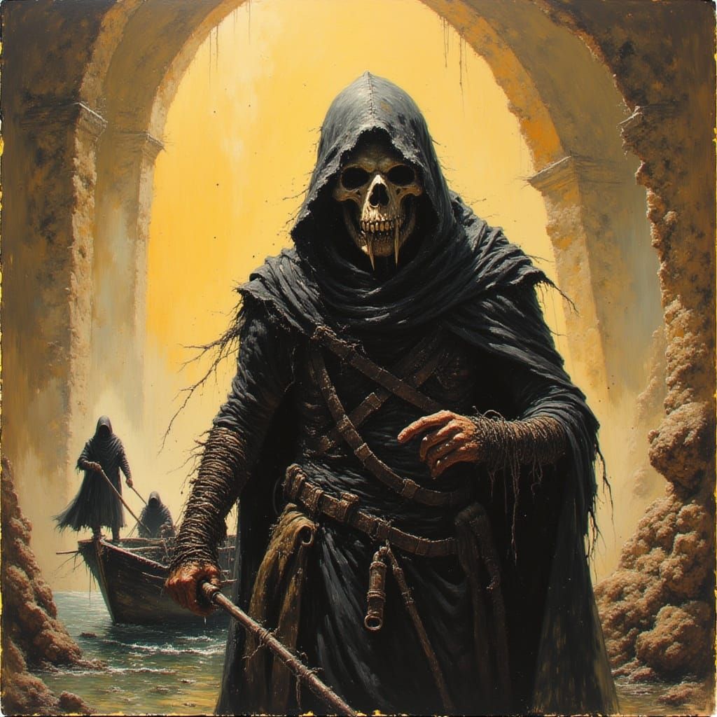 <lora:Reaper Man:1.0>Charon the ferryman