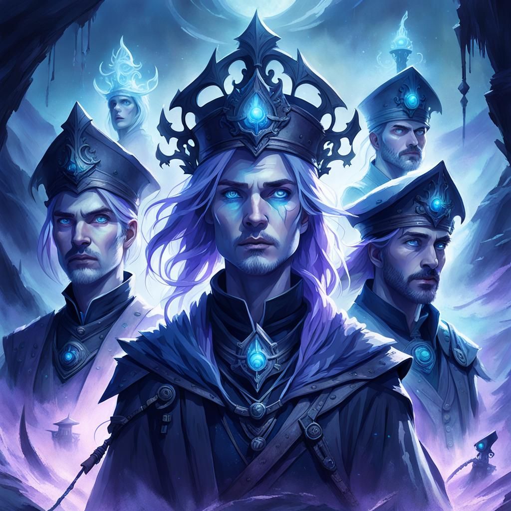 Ethereal Ghost Sailors Portrait in Dreamlike Style