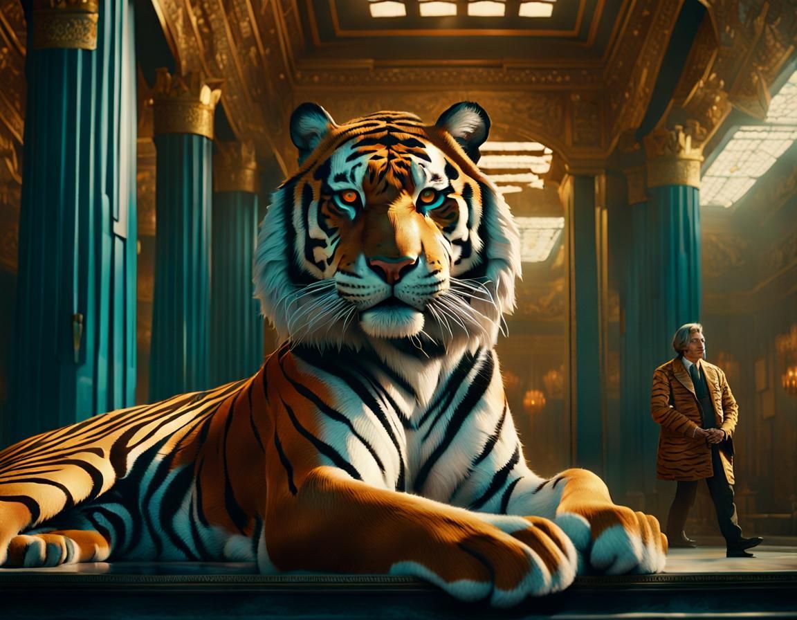 Detailed Tiger in Cinematic Style, Natural Lighting