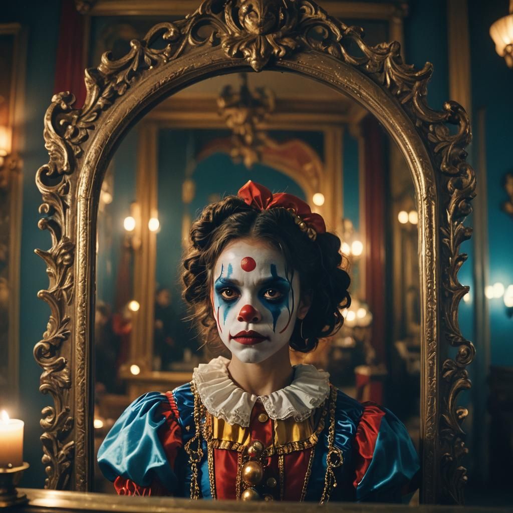 Jenna Ortega as Vibrant Clown in Mirror