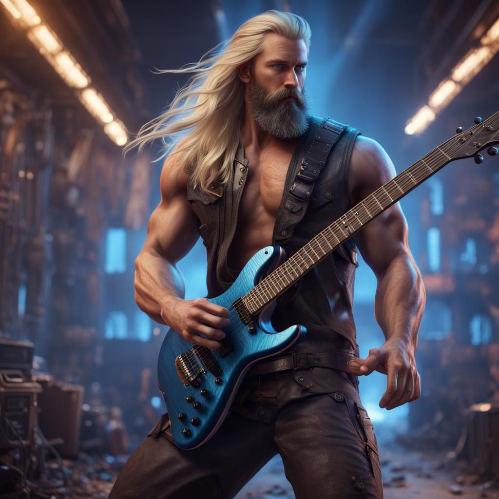 Viking Rocker in Detailed Digital Painting