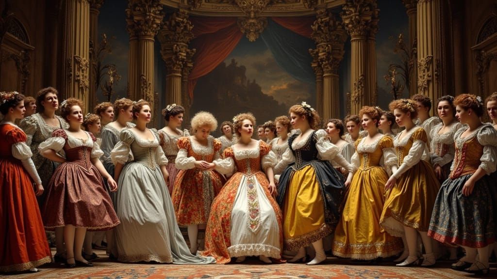 Moliere's Troupe Performs in Baroque Rococo Style