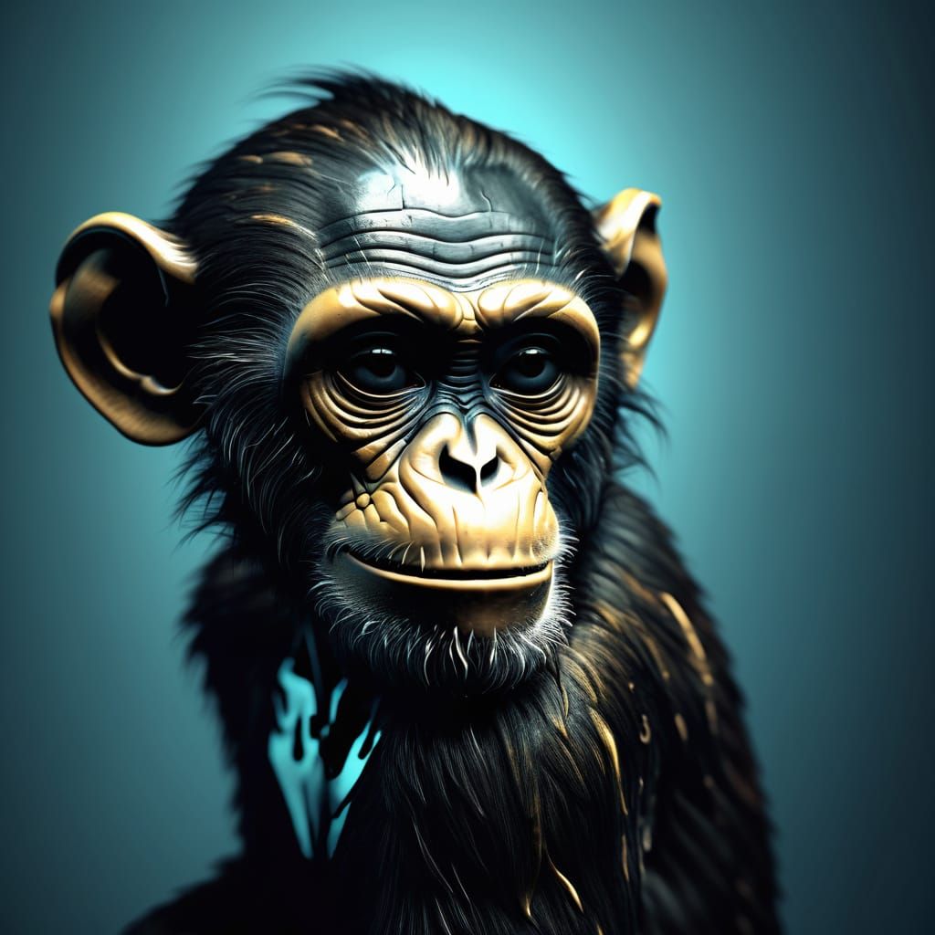 Surreal Monkey X-ray in Salvador Dali Style