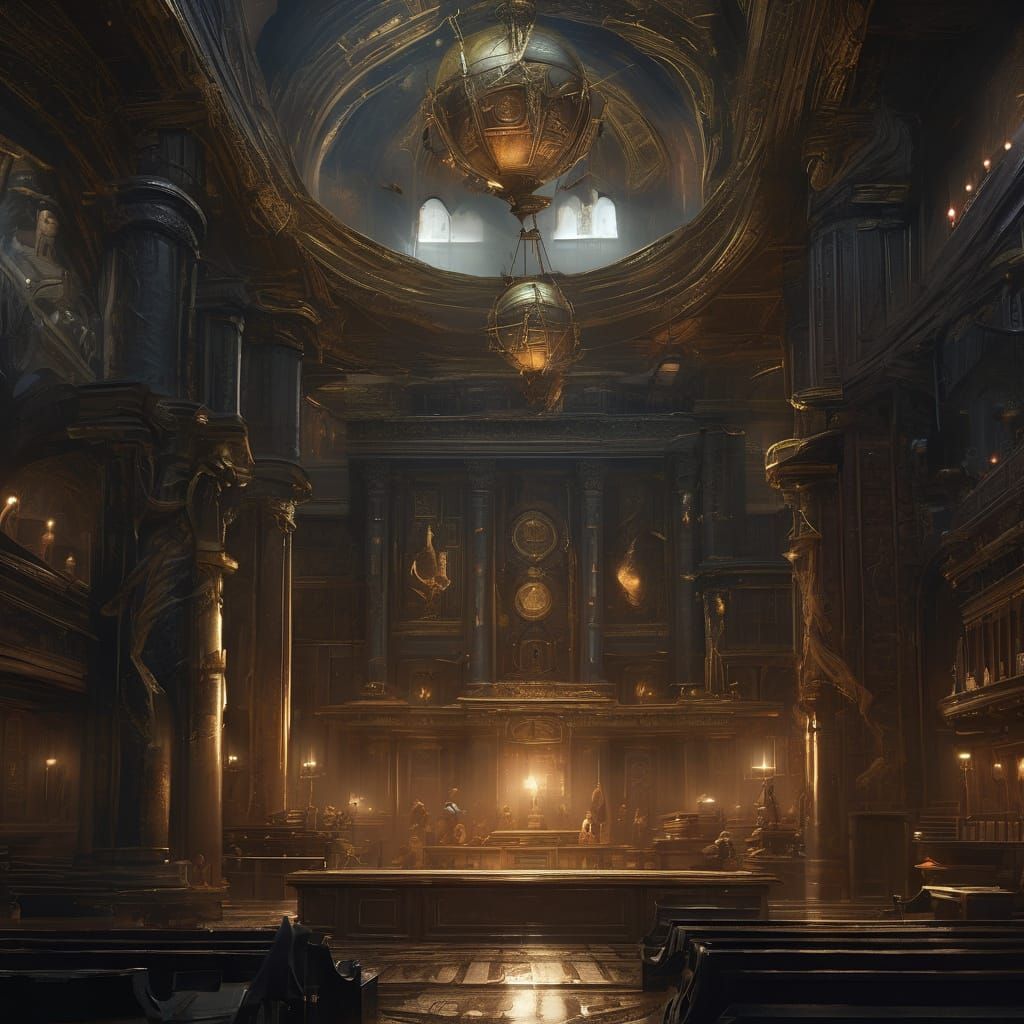 Dramatic Fantasy Courtroom "The Doctrine of Lies" Masterpiec...