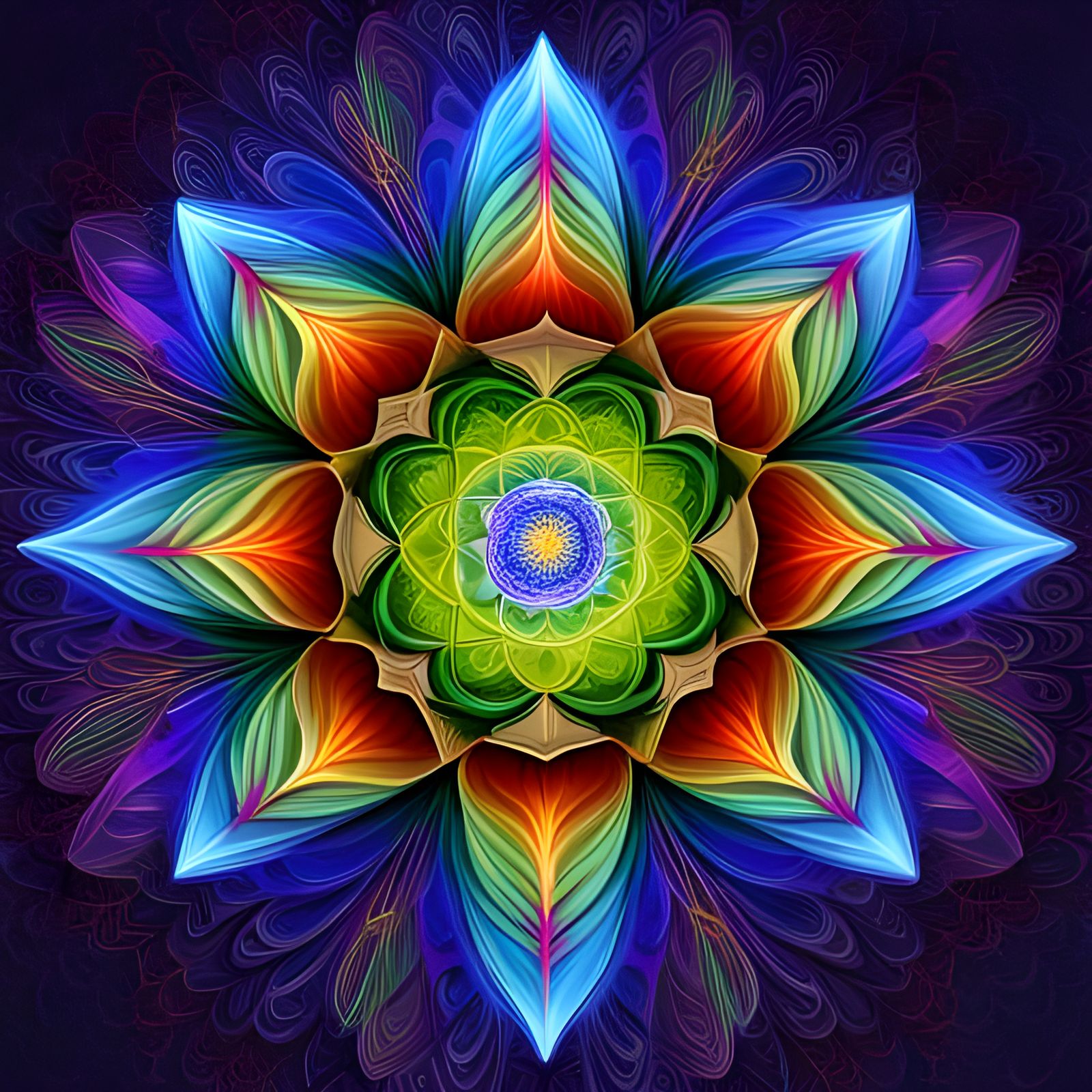 Psychedelic Lotus Mandala in 4K Resolution