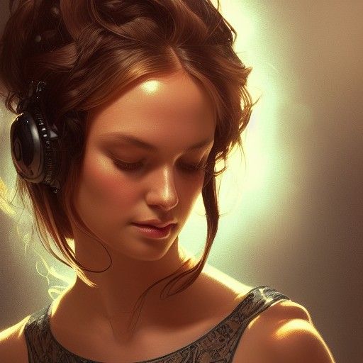 Hyperdetailed Portrait of a Night Shift DJ