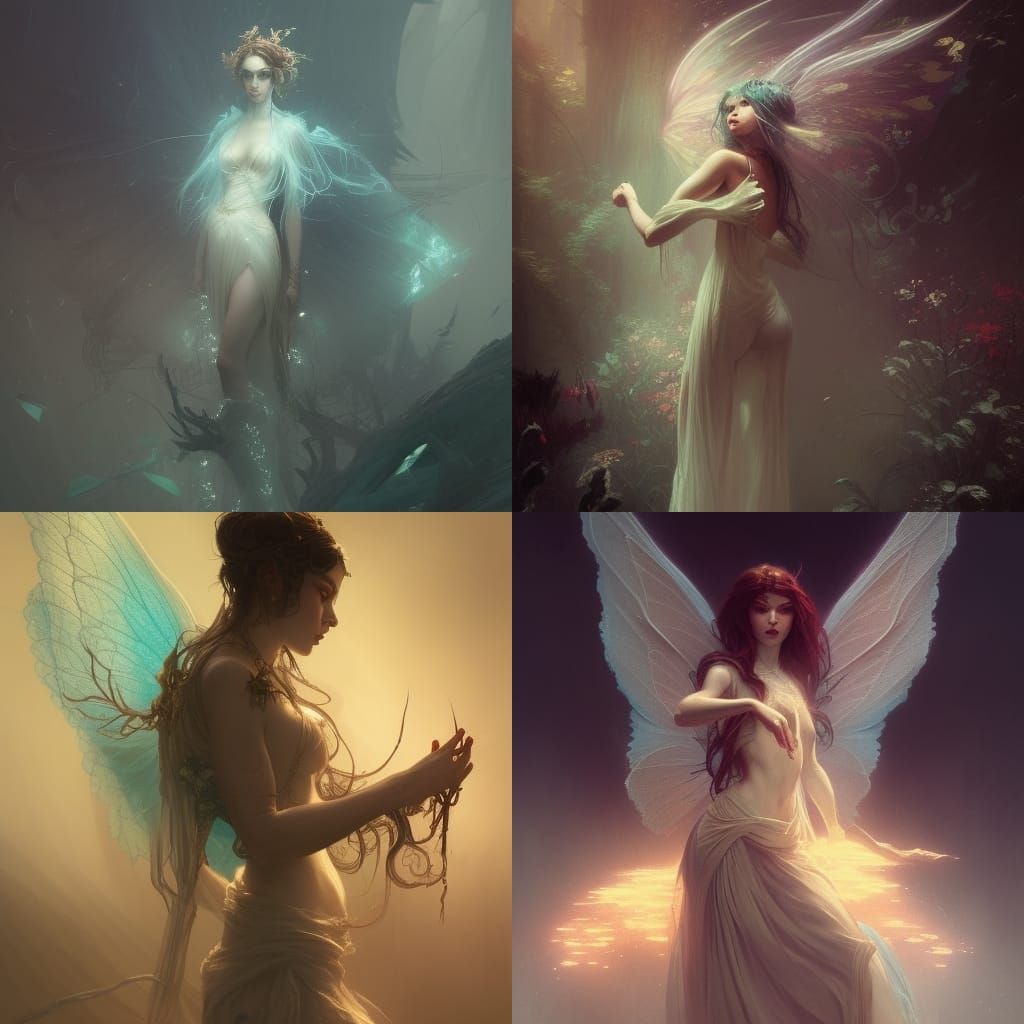 Ghost Fairy in Dark Fantasy Art Style