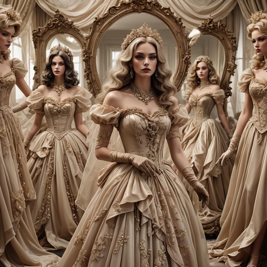 Beige Chiffon Wonderland: Detailed Matte Painting in 8K