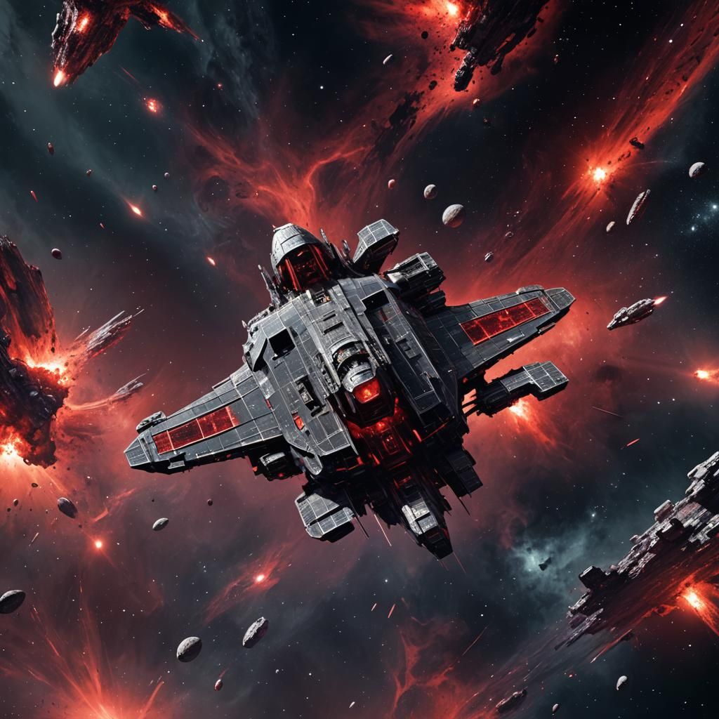 Derelict Spaceship in Deep Space: Digital Matte Painting
