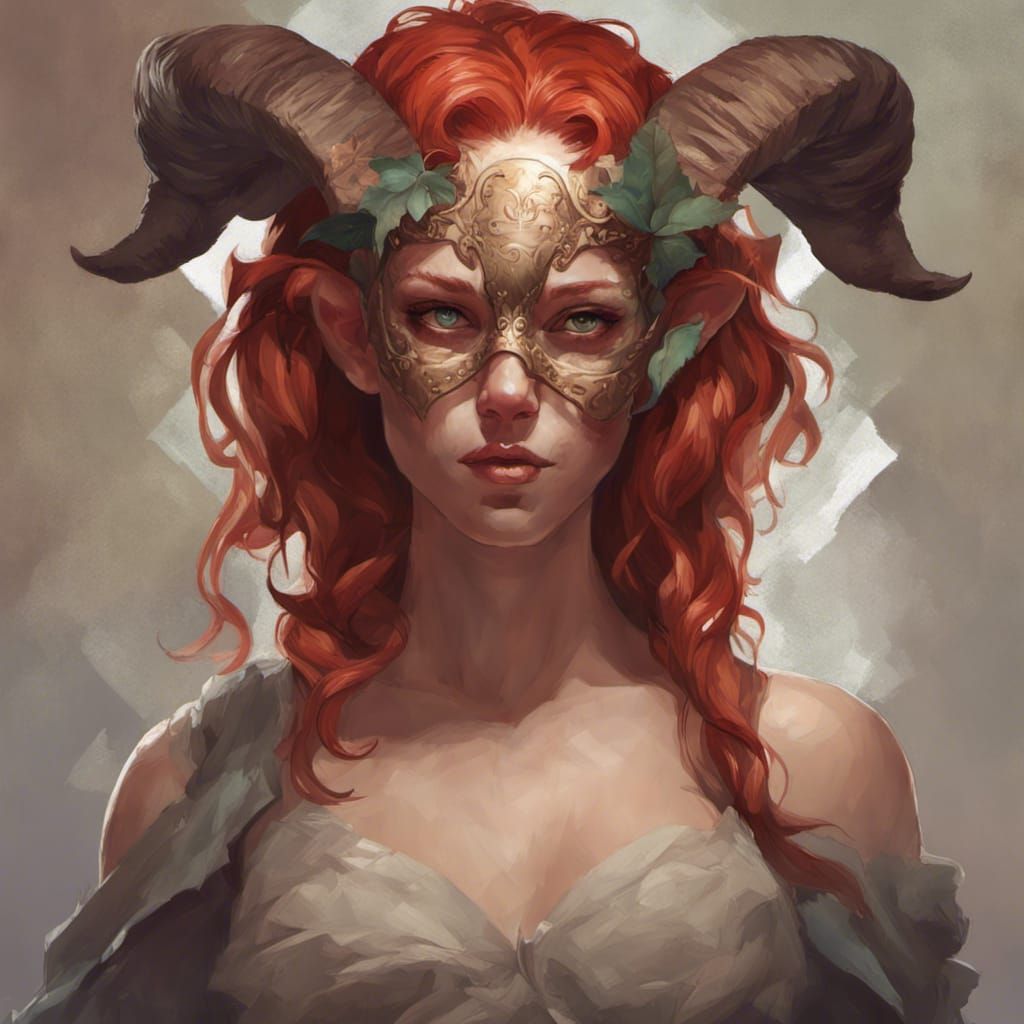 Female Satyr Portrait in Hyperdetailed Fantasy Art