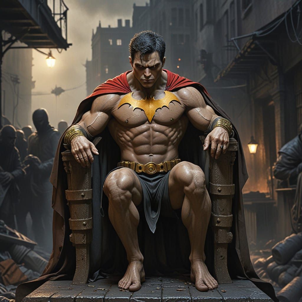 Gotham City's Dark Hero: Damian Wayne in Vigilant Stance