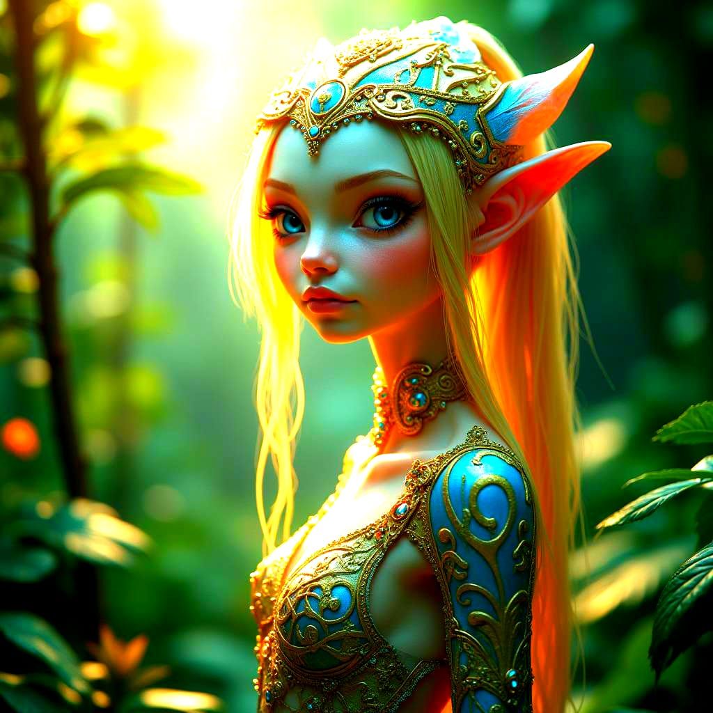 Stunning Alien Woman in Garden of Eden