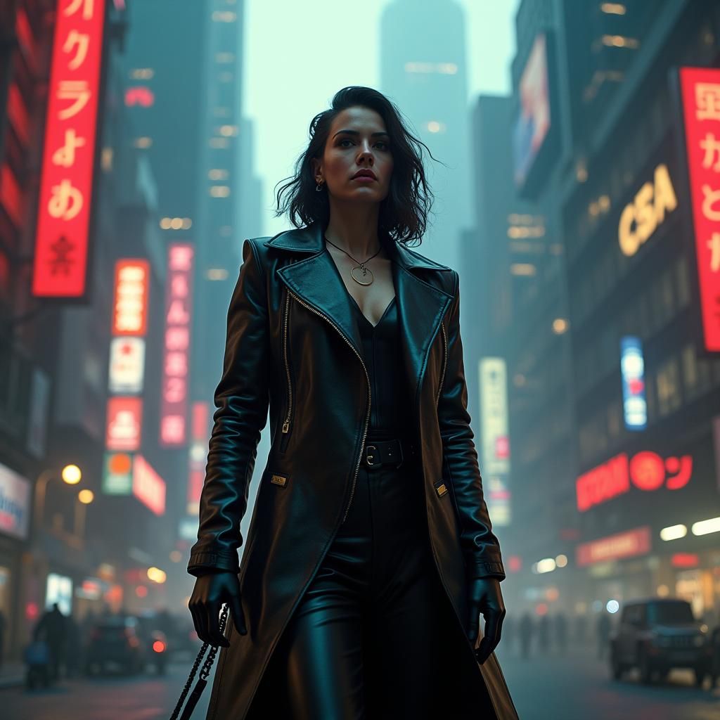 Futuristic Metropolis: Gritty Elegance in Cyberpunk Style