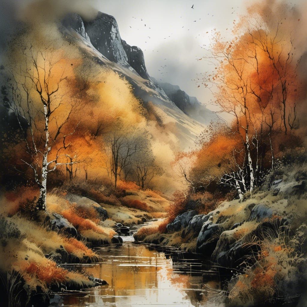 Autumnal Scotland Landscape Painting