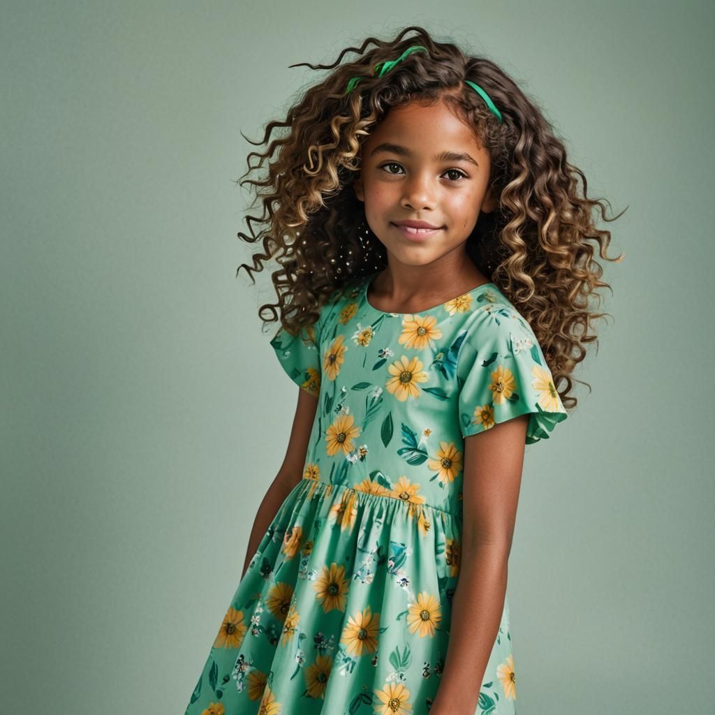 Charming Girl Portrait with Emerald Eyes, Photorealistic 8K