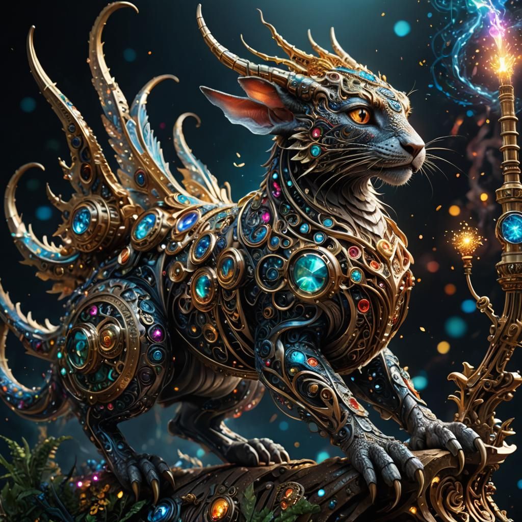 Glittering Animals in Hyperrealistic Digital Painting