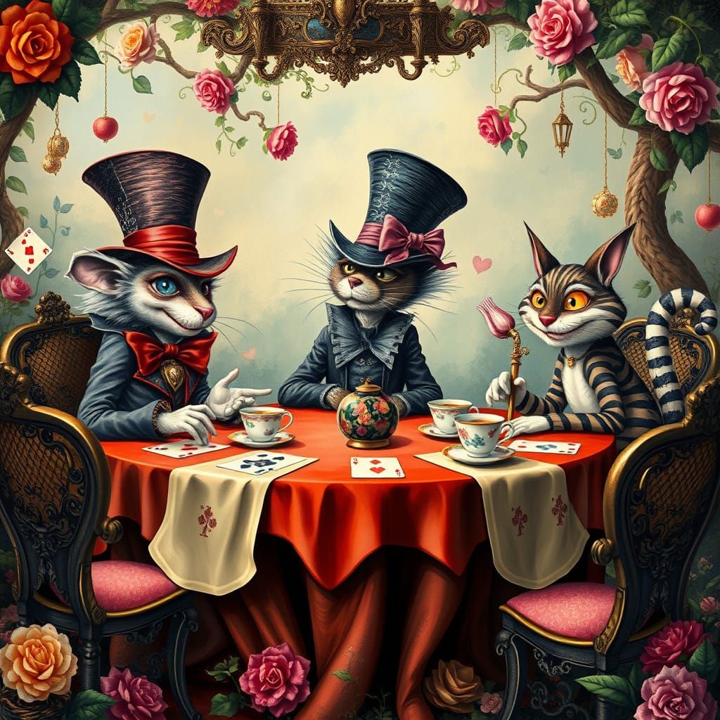 Whimsical Wonderland Tea Party in Gothic Fantasy Style