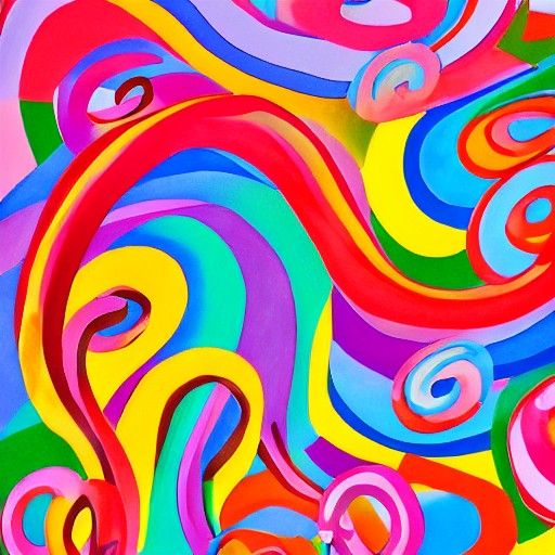 Vibrant Candyland: A Half Man Gouache Wonderland