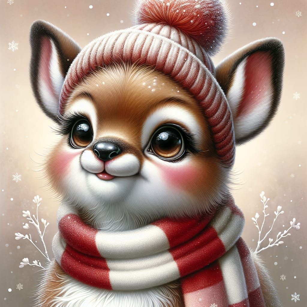 Charming Reindeer Character in Winter Wonderland
