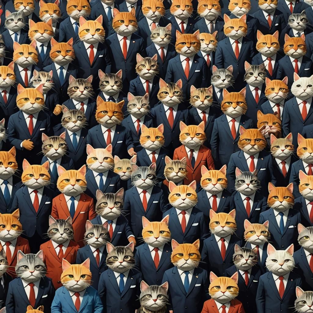 Anthropomorphic Cats in Parliament Upset