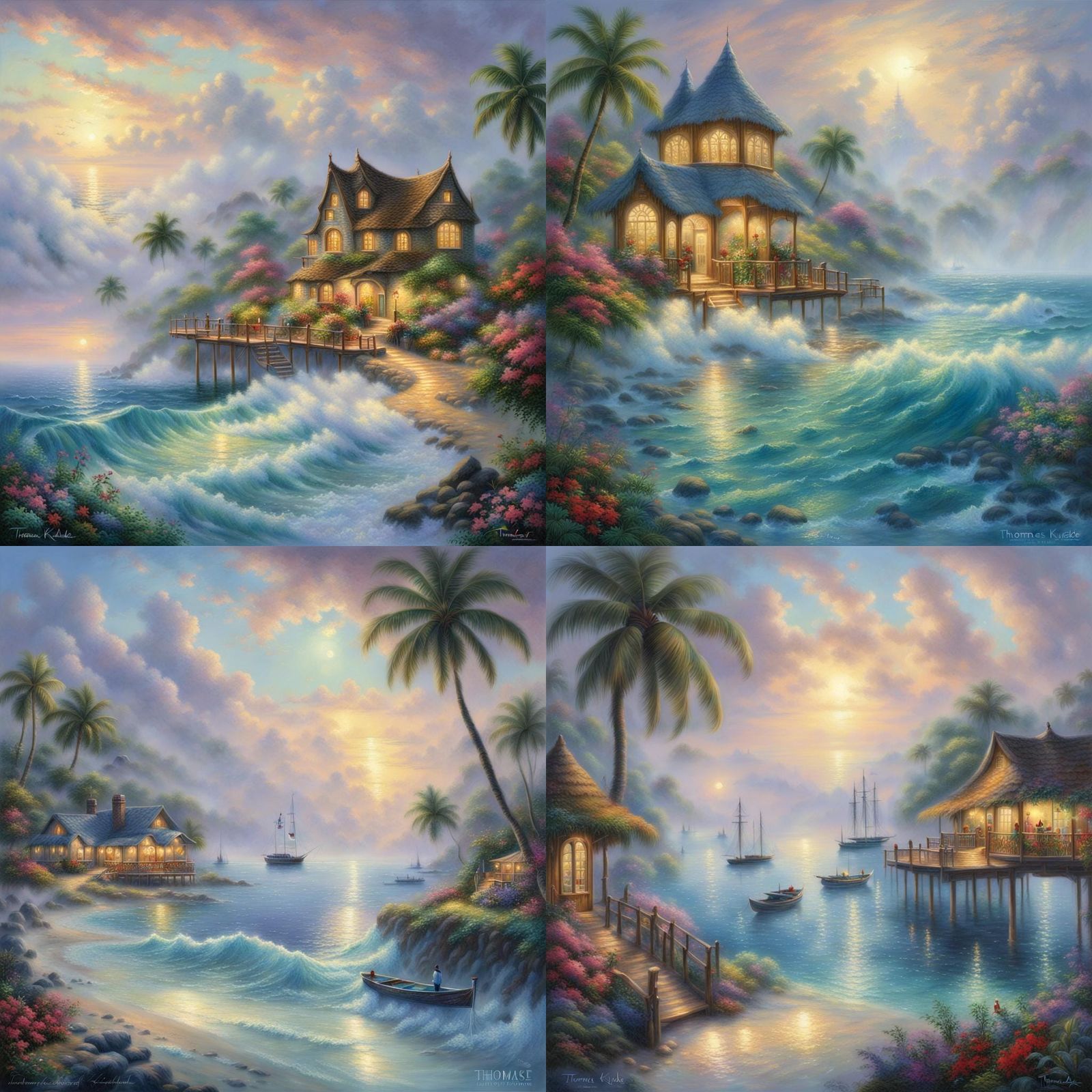 Maldives Fantasy Landscape in Luminist Style