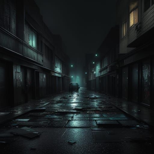 Gritty Urban Alleyway Thug in Street Art Style