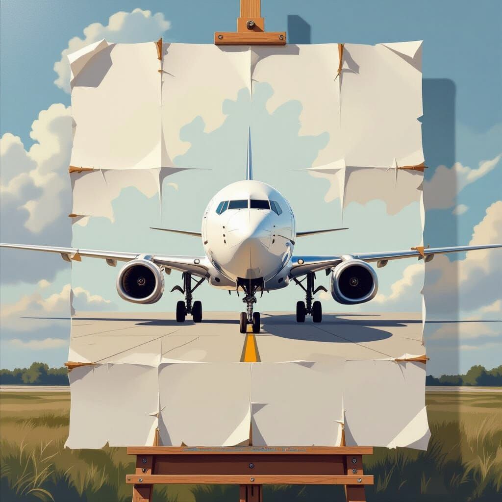Hyperrealistic Paper Airplane in Digital Art Style