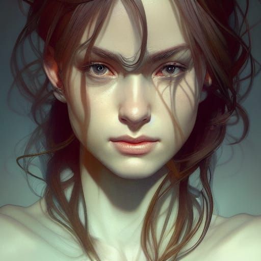 Intricate Portrait of Internal Conflict, Digital Art