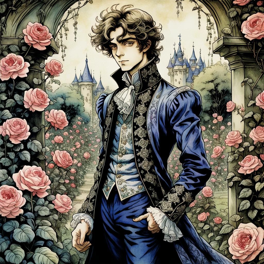 Anime Prince in Razzmatazz Rose Garden