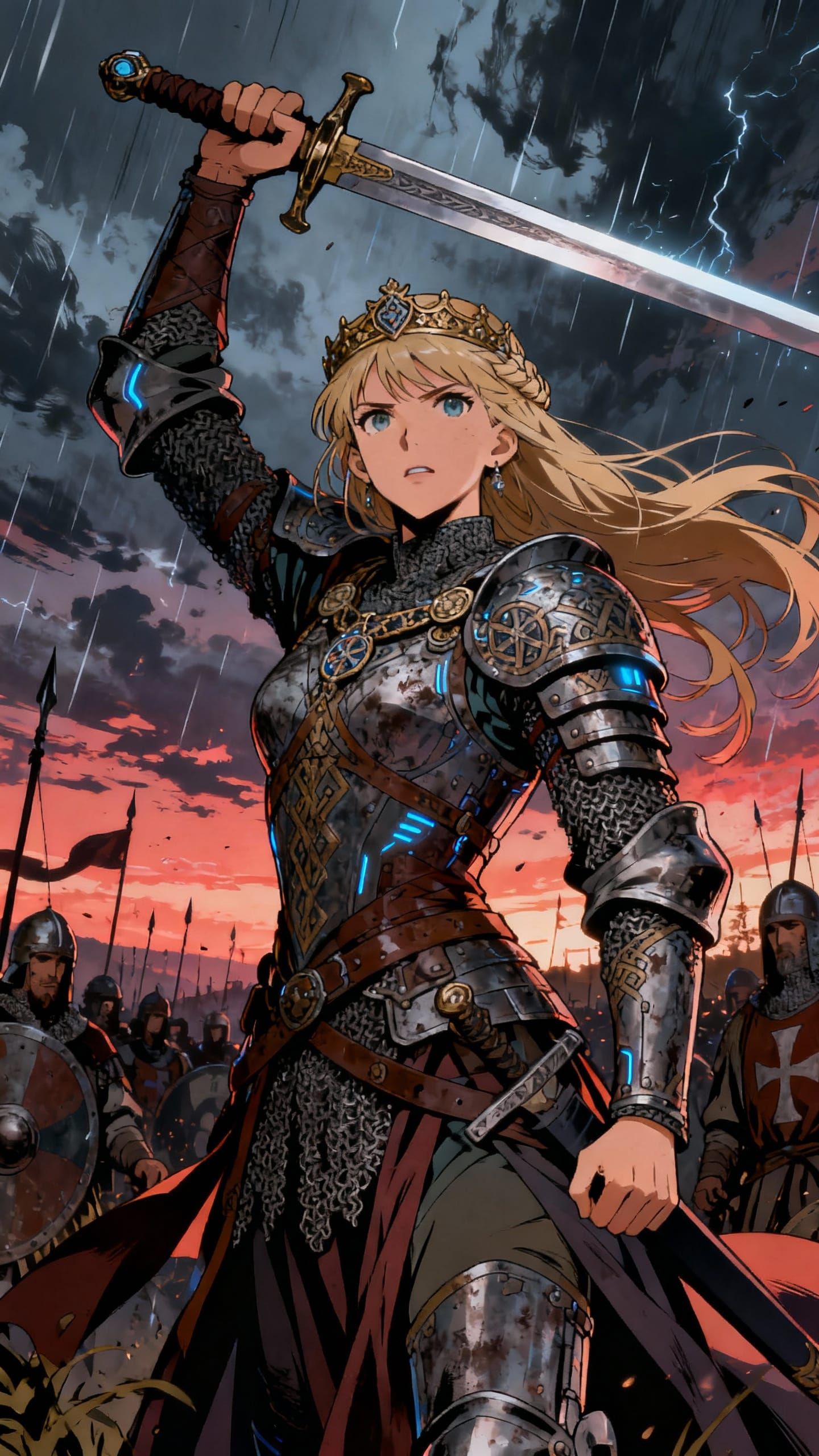 Aethelflaed Warrior Queen in Epic Anime Style