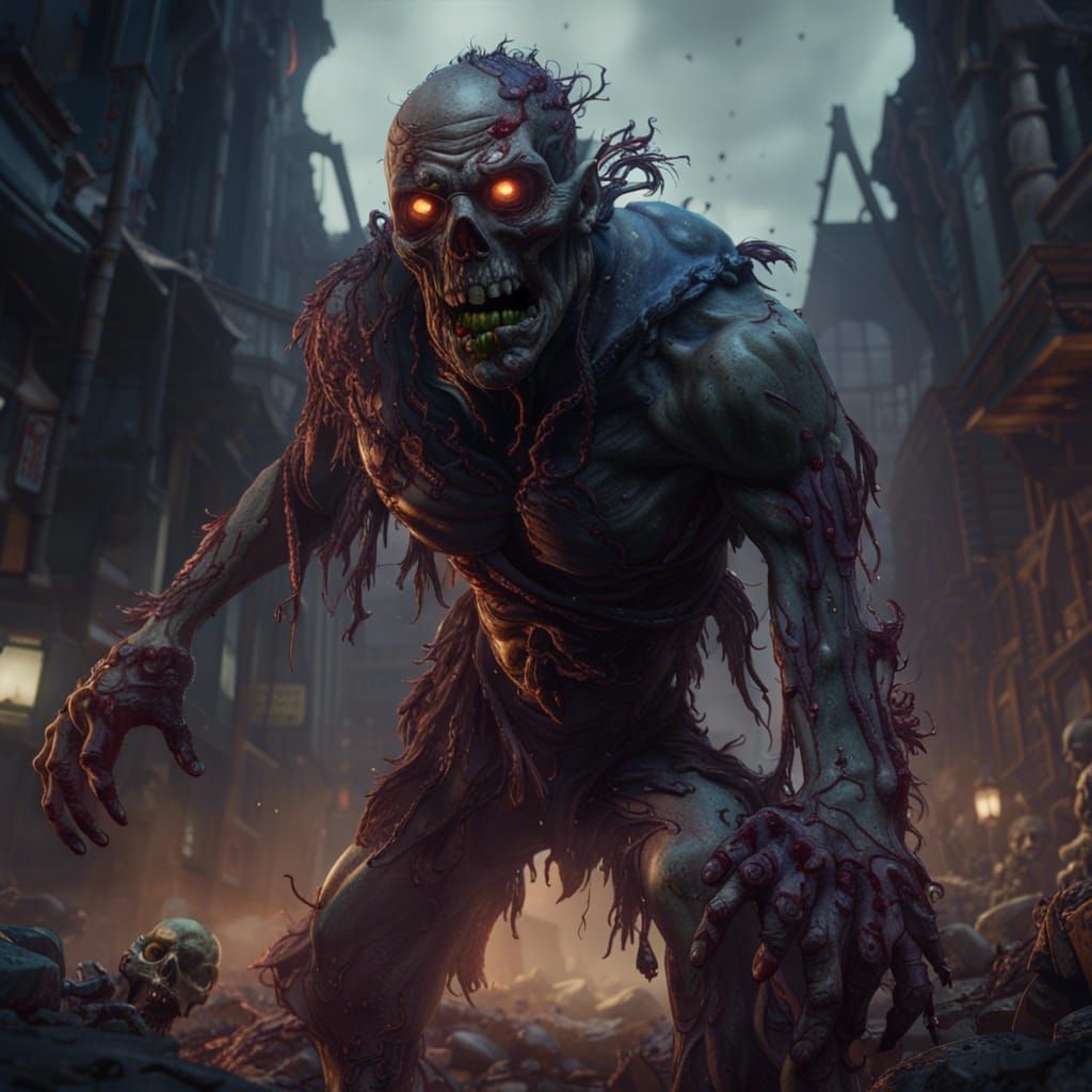 Detailed Zombie Concept Art in Deep Color