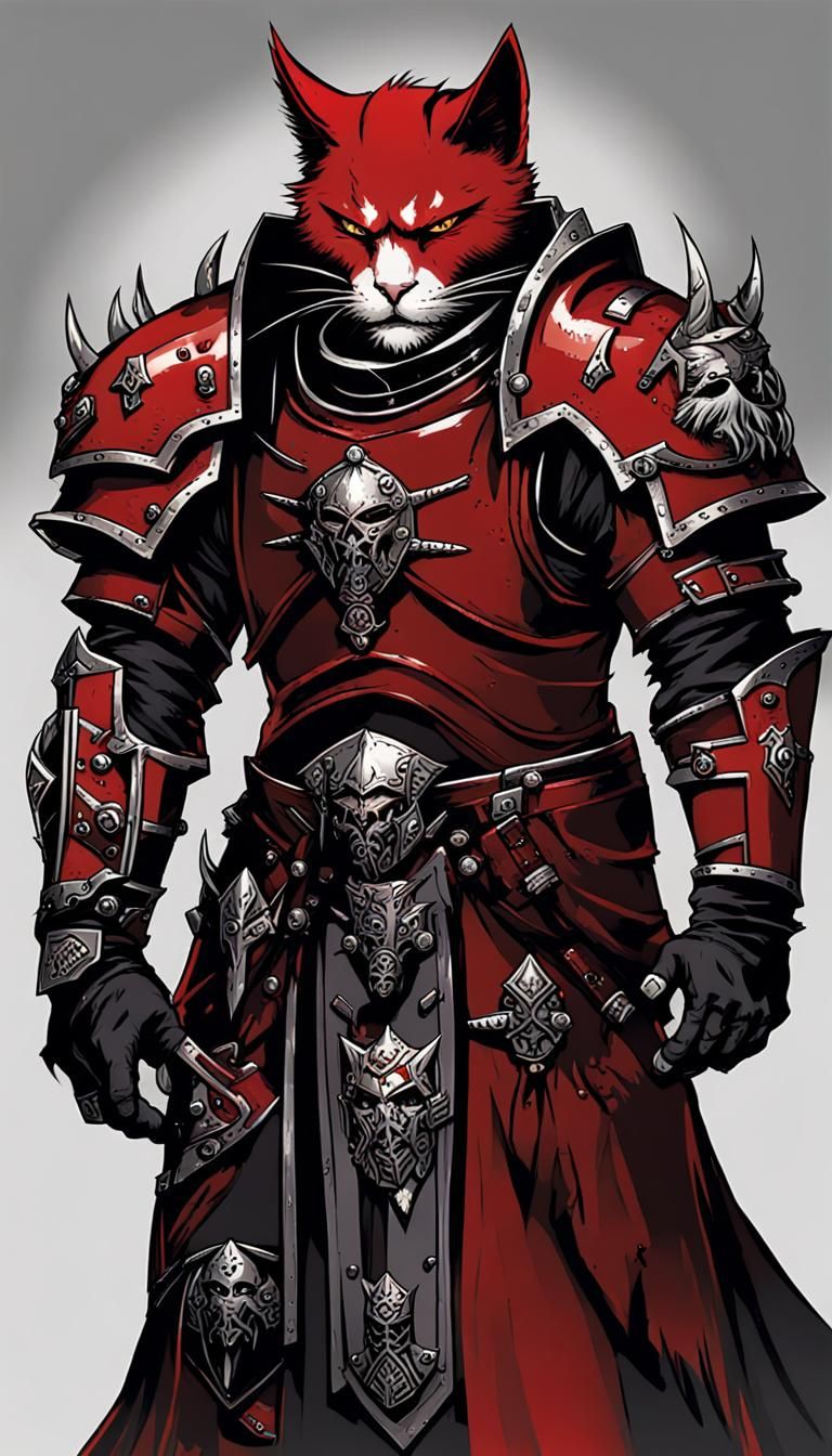 Half-Orc Catgirl Adepta Sororitas in Anime Style