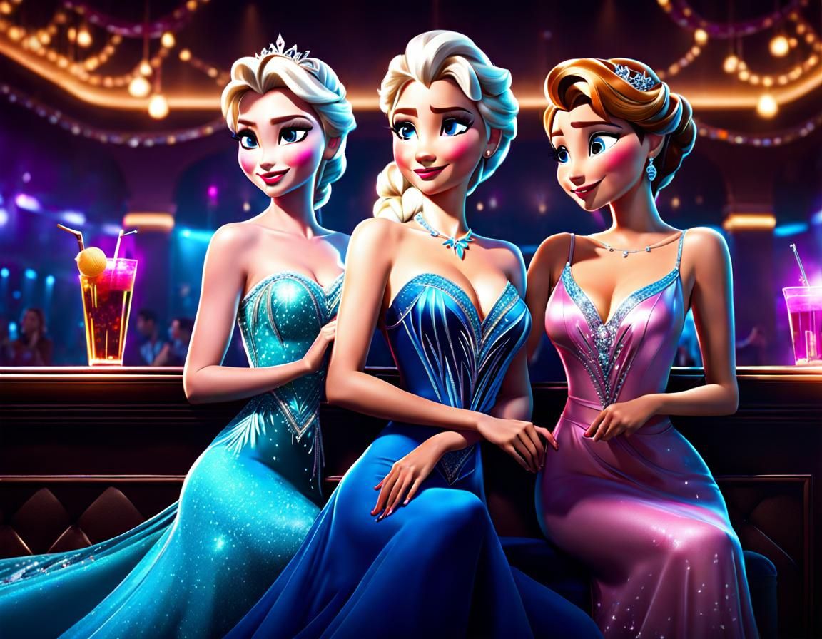 Elsa, Anna, and Mother in Nightclub, Photography