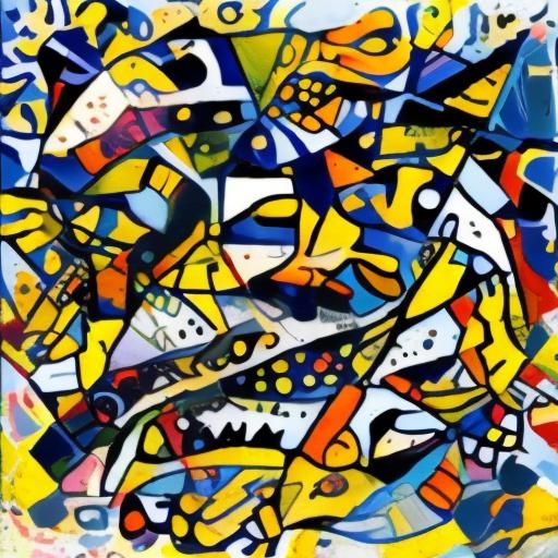 Abstract Cubist Landscape in Geometric Style