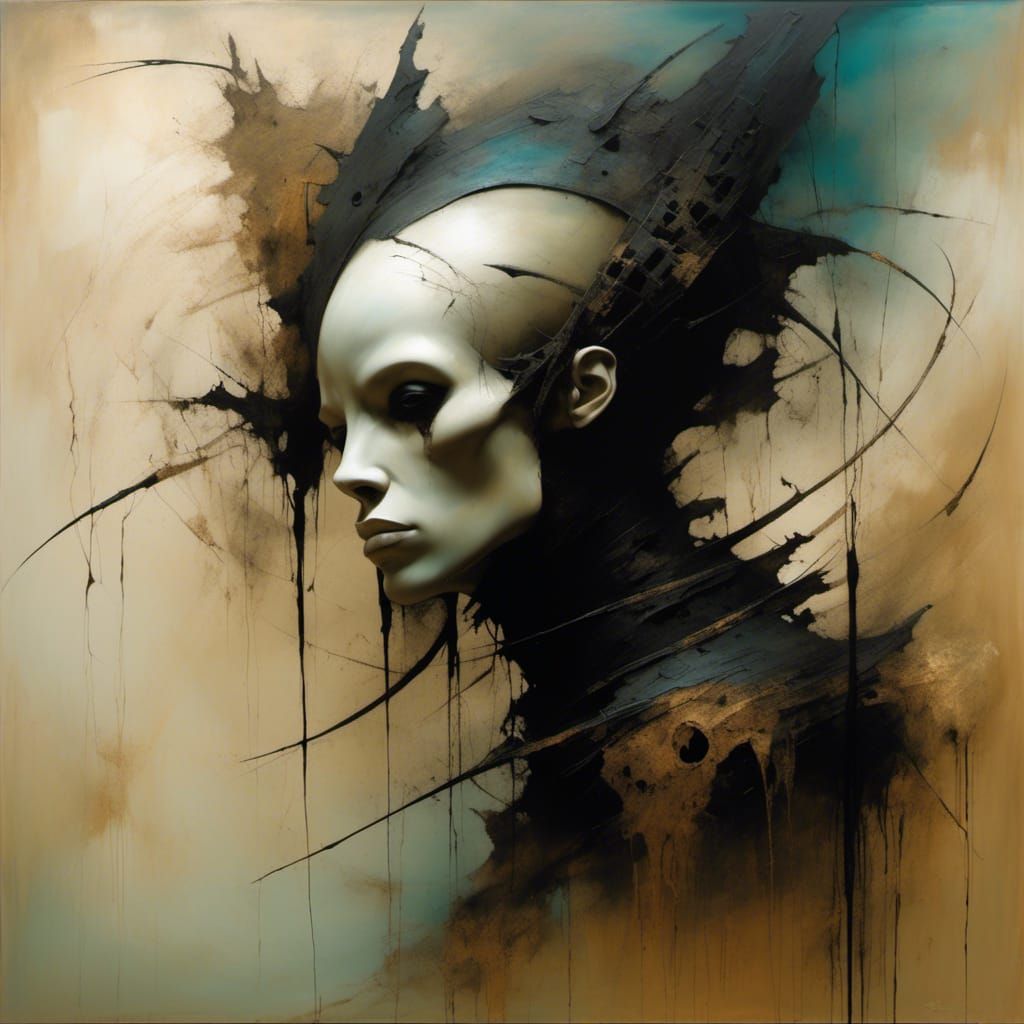 Abstract Expressionism Portrait in Style of Nicola Samori