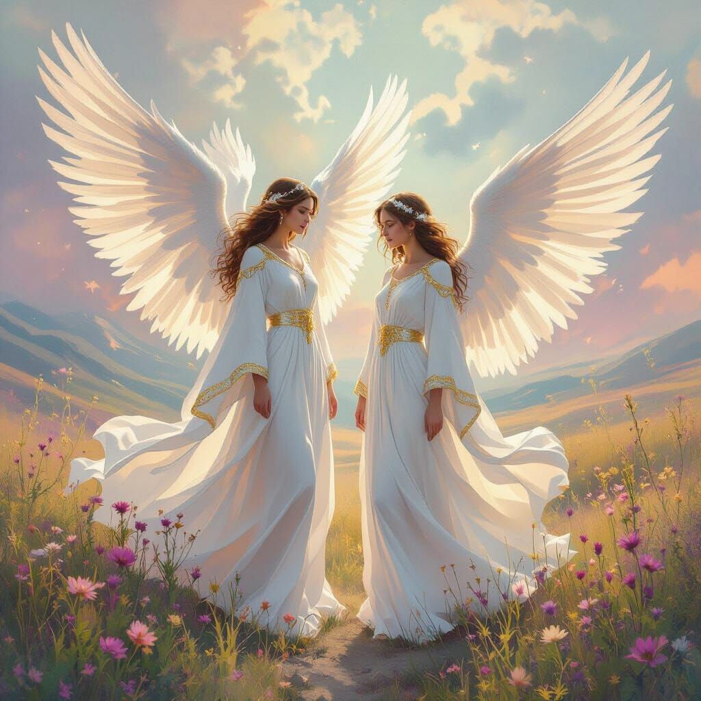Celestial Angels in Ethereal Light