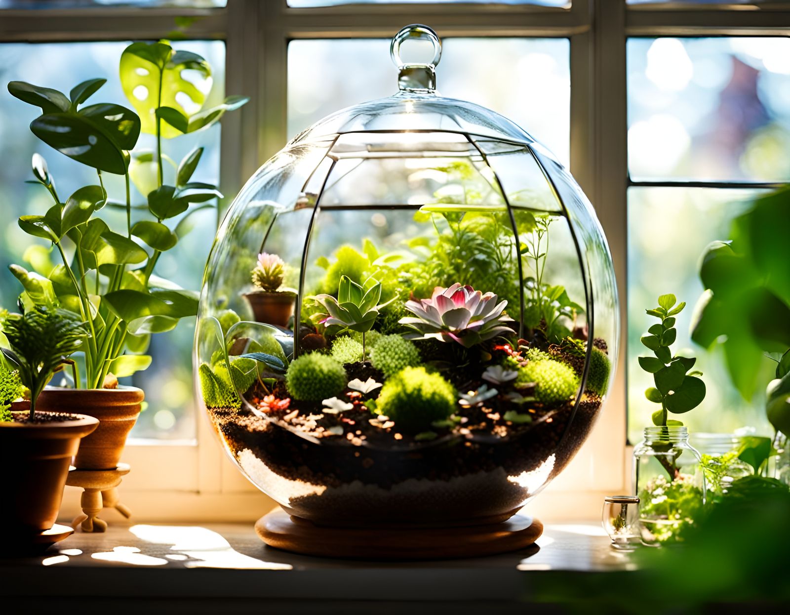 Gorgeous Terrarium with Sunny Backlighting