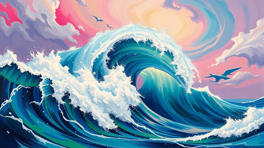 Dramatic Seascape Inspired by Aivazovsky, Marc, and Hockney