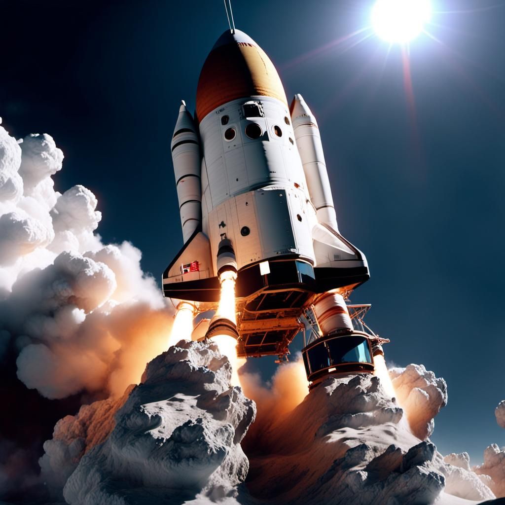 Astronauts Land on the Moon: Epic Cinematic Digital Art