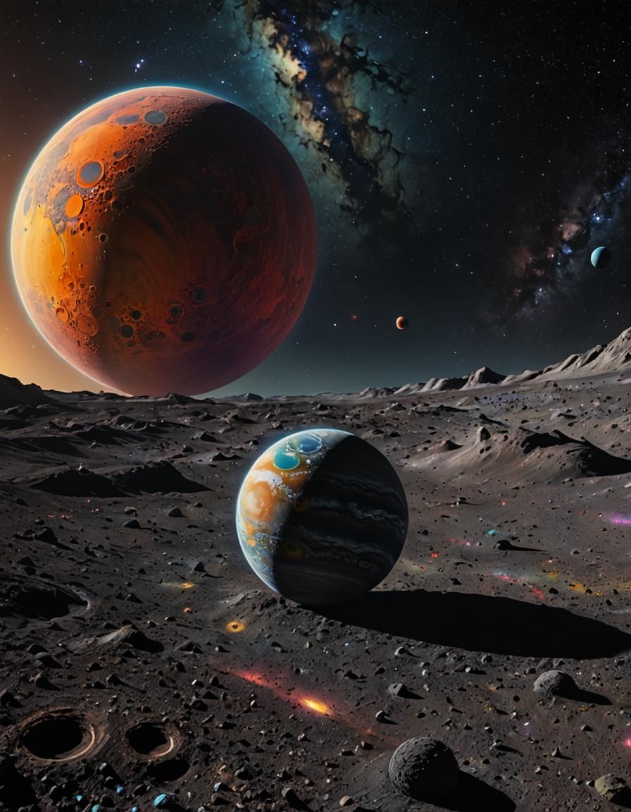 Hyperrealistic Planetary Vista from Lunar Surface