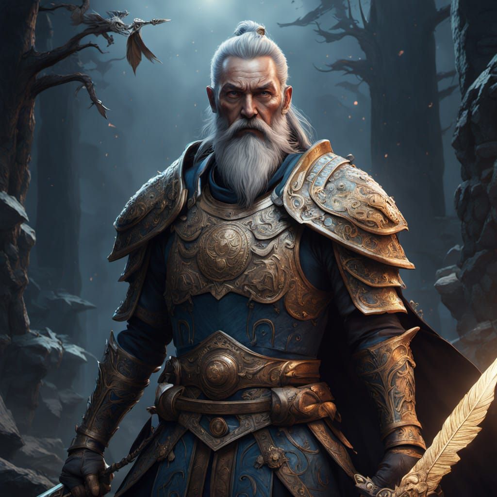 Mongolian Warrior in Dark Fantasy Armor