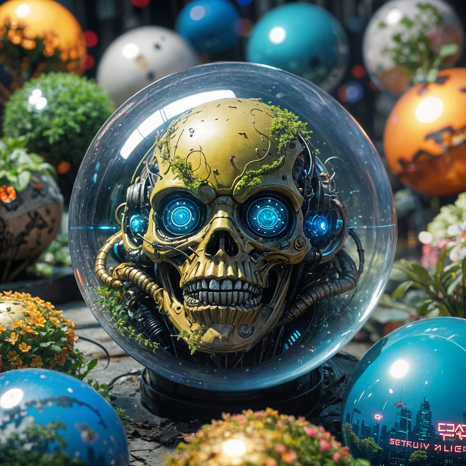 Cyberpunk Metropolis: A Sanctuary of Nature and Technology