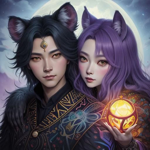 Nala vs Hyena: Dark Fantasy Comic Book Illustration