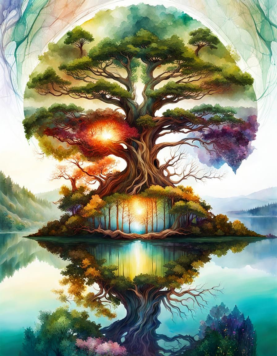Mother Nature: Tree of Life in Watercolor