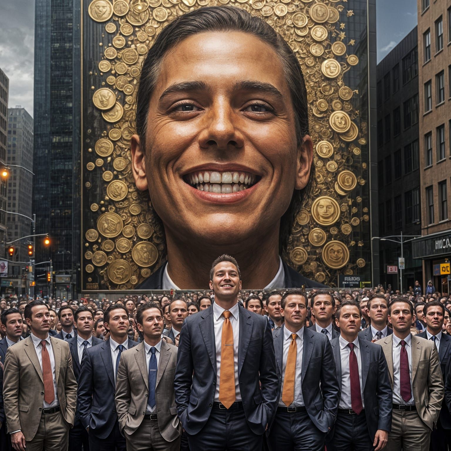 Corrupt Businessmen Tower Over Desperate Masses