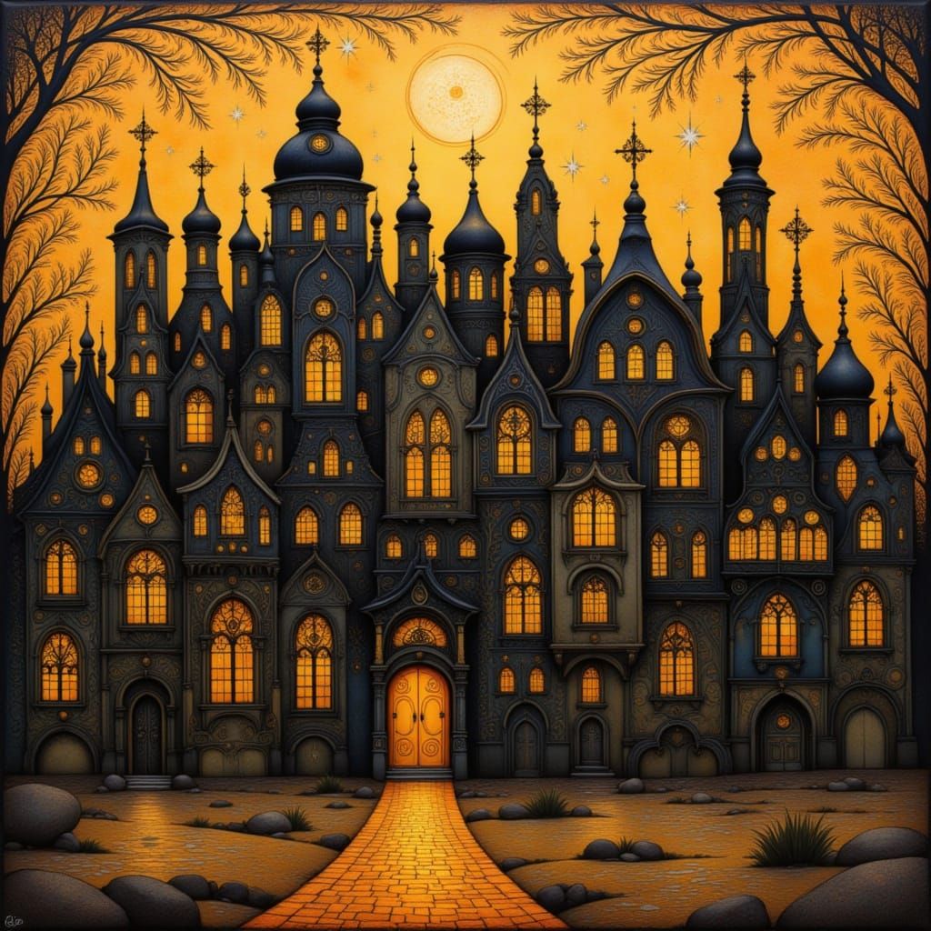 Black City: Art Nouveau Dark Folk Art
